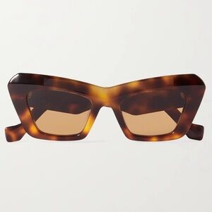 Loewe Chunky Cat Eye Anagram Acetate Tortoiseshell 50mm Sunglasses with Case